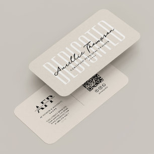 Wellness Coach Modern Personal Trainer Sand Beige Business Card