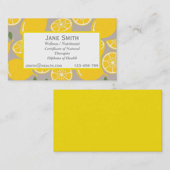 Wellness coach Nutritionist freelance health Busin Business Card (Front/Back)
