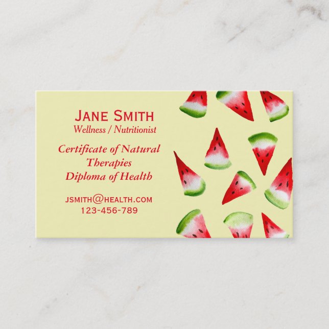 Wellness coach Nutritionist freelance health Busin Business Card (Front)