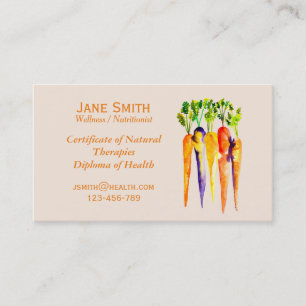 Wellness coach Nutritionist freelance health Business Card
