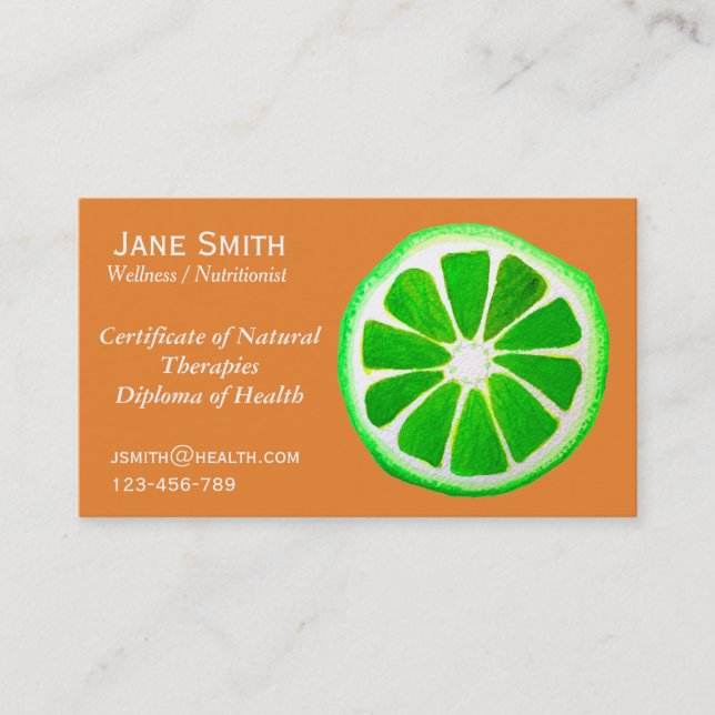 Wellness coach Nutritionist freelance health Business Card (Front)
