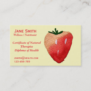 Wellness coach Nutritionist freelance health Business Card