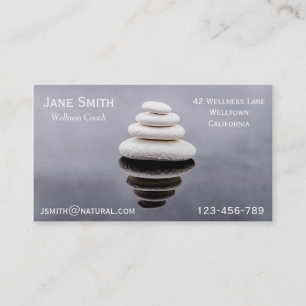 Wellness Coach Zen stones Business Card