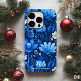 Wellness Dreamy Blue Floral with Vibrant details Case-Mate iPhone 14 Pro Case