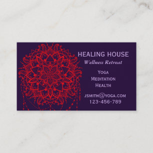 Wellness health retreat mandala business card