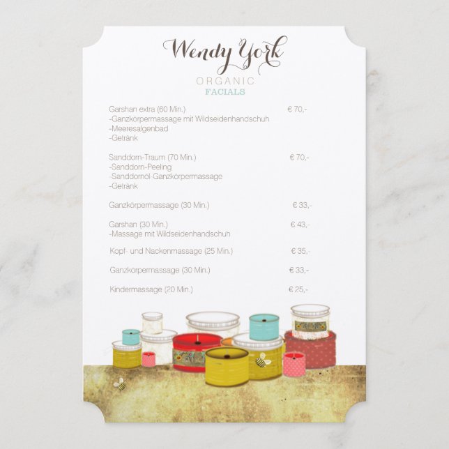 Wellness menu (Front)