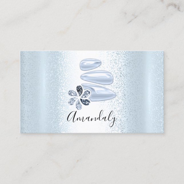Wellness Spa Massage Therapy  Blue Reflexology Business Card (Front)