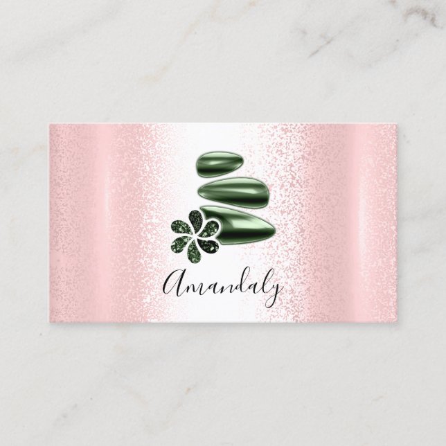 Wellness Spa Massage Therapy Greenery Reflexology Business Card (Front)