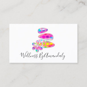 Wellness Spa Massage Therapy Reflexology Rainbow Business Card
