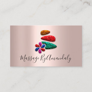 Wellness Spa Massage Therapy Reflexology Rose Business Card