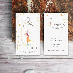 Wellness Yoga Beauty Studio Golden Celestial  Business Card