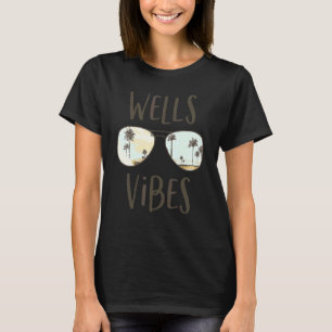 Wells Beach Vibes Maine Ocean Sunset Sunglasses T-Shirt