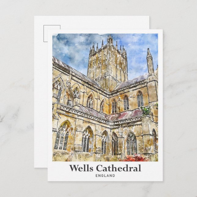 Wells Cathedral Somerset England Travel Postcard (Front/Back)