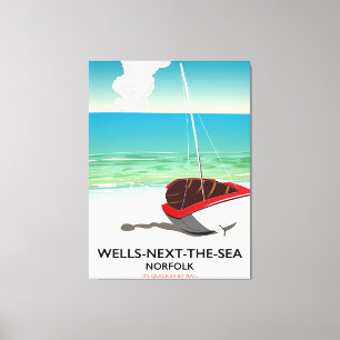 Wells-next-the-Sea Norfolk Beach travel poster Canvas Print