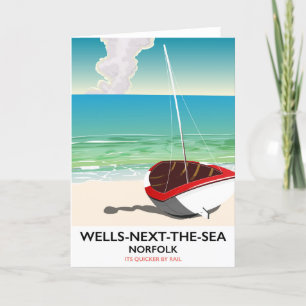Wells-next-the-Sea Norfolk Beach travel poster Holiday Card