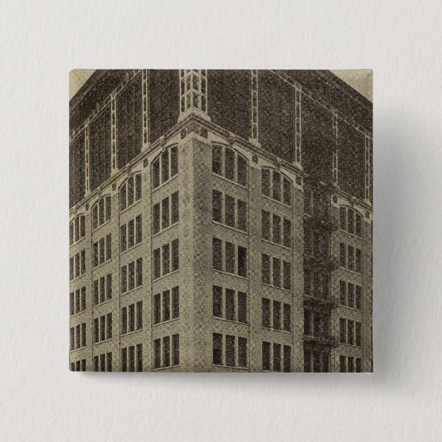 WellsFargo Bldg, Portland, Oregon 15 Cm Square Badge (Front)