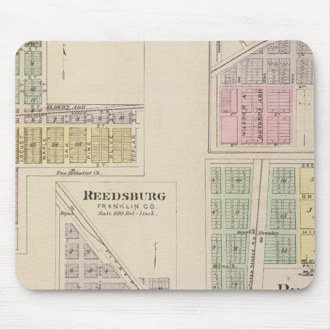 Wellsville, Emmerson, Reedsburg, Princeton, Kansas Mouse Mat (Front)