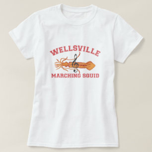 Wellsville Marching Squid Funny Retro Pop Culture T-Shirt