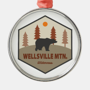 Wellsville Mountain Wilderness Utah Bear Metal Tree Decoration