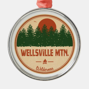 Wellsville Mountain Wilderness Utah Metal Tree Decoration