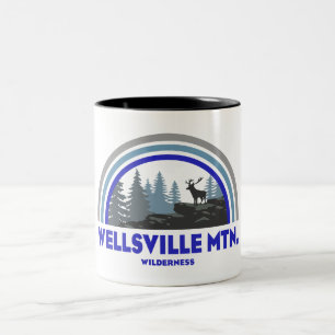 Wellsville Mountain Wilderness Utah Rainbow Deer Two-Tone Coffee Mug