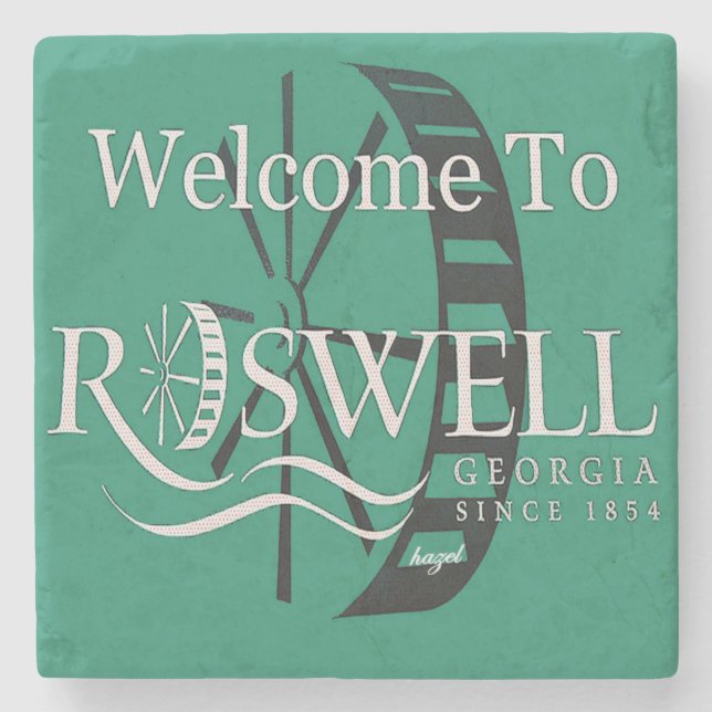 Welome To Roswell, Georgia, Marble Stone Coaster. Stone Coaster (Front)