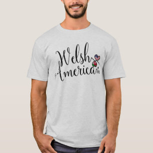 Welsh American Entwinted Hearts T-Shirt
