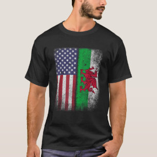 Welsh American Flag Wales Usa Pride America Gift T-Shirt
