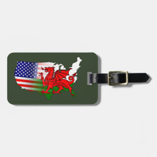 Welsh American Wales USA Luggage Tag