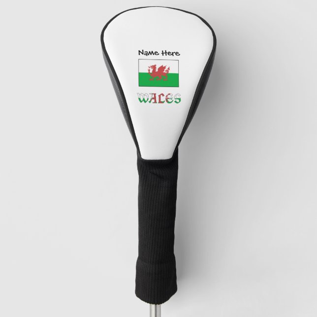 Welsh Angel Christmas Flag Green Personalisation  Golf Head Cover (Front)