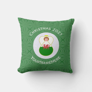 Welsh Angel Christmas Flag Personalised Cushion