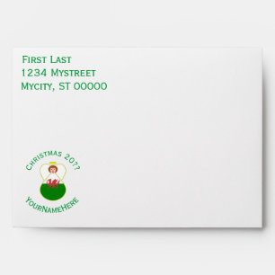Welsh Angel Christmas Flag Personalised  Envelope