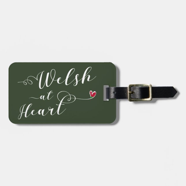 Welsh At Heart Luggage Tag Template, Wales (Front Horizontal)