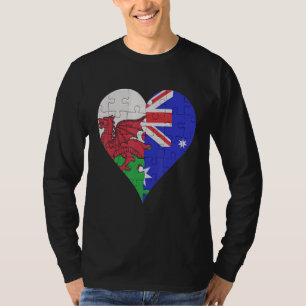 Welsh Australian Flag Heart T-Shirt