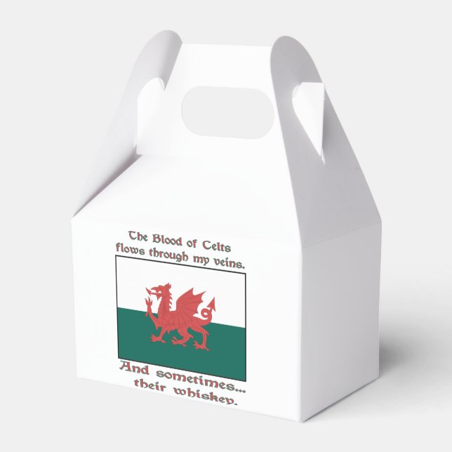 Welsh Blood of Celts Flows Veins Sometimes Whiskey Favour Box (Back Side)
