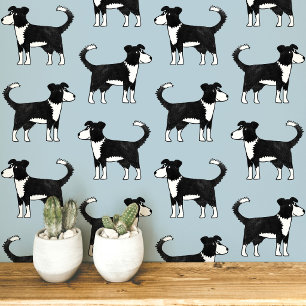 Welsh Border Collie Dog Pattern Wallpaper