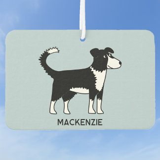 Welsh Border Collie Dog Personalised Name Car Air Freshener