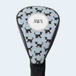 Welsh Border Collie Sheepdog Pattern Monogram Golf Head Cover<br><div class="desc">A pattern of cute Welsh Border Collie dogs.
Change the initials to customise.</div>