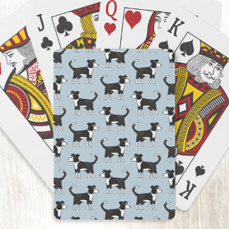 Welsh Border Collie Sheepdog Pattern Playing Cards