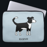 Welsh Border Collie Sheepdog Personalised Laptop Sleeve<br><div class="desc">An adorable black and white Welsh Border Collie sheepdog.  These gorgeous and intelligent working dogs are great for animal lovers,  shepherds and farmers. And anyone else too!  Original art by Nic Squirrell.

Change or remove the name to customise.</div>