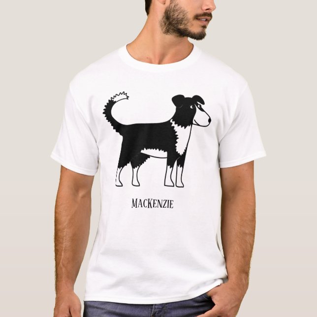 Welsh Border Collie Sheepdog Personalised T-Shirt (Front)