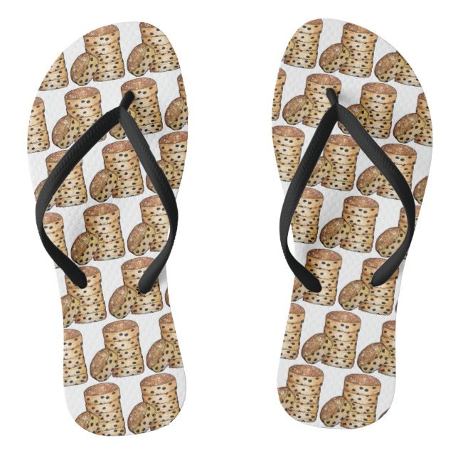 Welsh Cakes Welshcakes Bakestones UK British Food Flip Flops (Footbed)