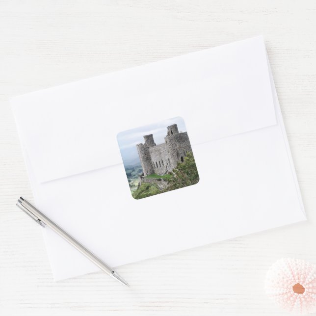 WELSH CASTLES SQUARE STICKER (Envelope)