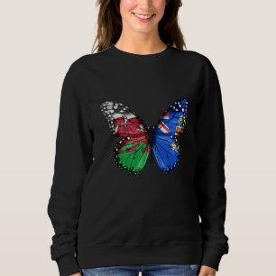 Welsh Caymanian Flag Butterfly Sweatshirt