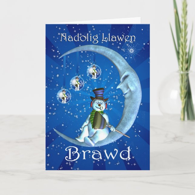 Welsh Christmas Card for brother, Nadolig Llawen B (Front)