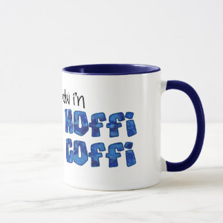 Welsh Coffee Mug: Hoffi Coffi, Blue Marbled Effect Mug