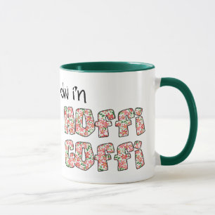 Welsh Coffee Mug: Hoffi Coffi, Red Floral Pattern Mug
