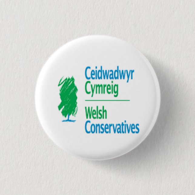 Welsh Conservatives Ceidwadwyr Cymreig 3 Cm Round Badge (Front)