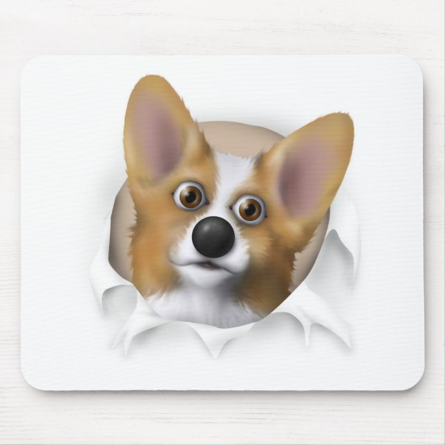 Welsh Corgi 1 Busting Out Mouse Mat (Front)