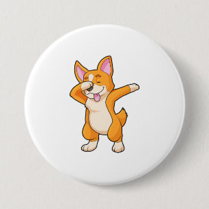 Welsh Corgi at Hip Hop Dance Dab 7.5 Cm Round Badge